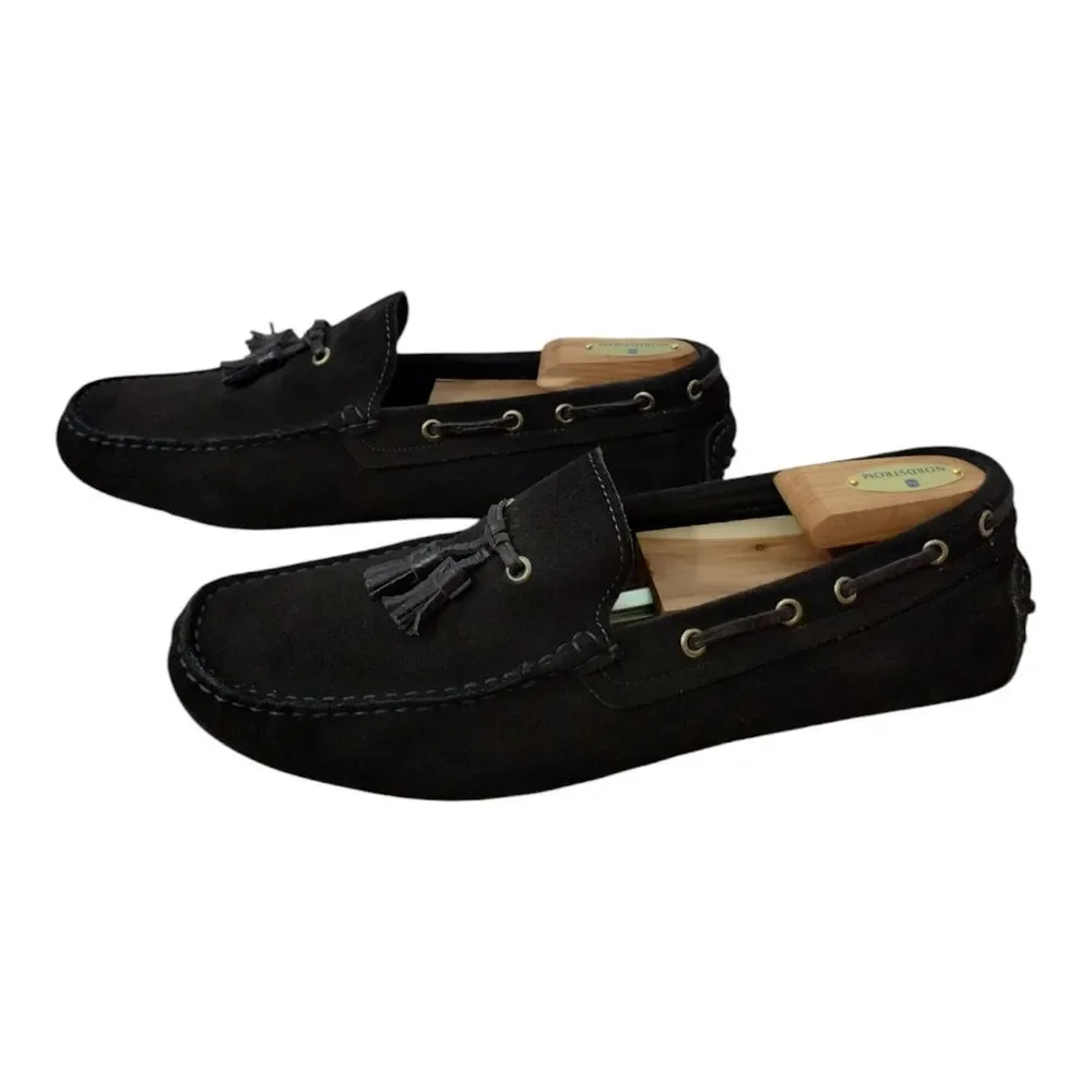 Atelier Men's Suede Slip On Tasseled Driving Loafers Moccasins Size 45